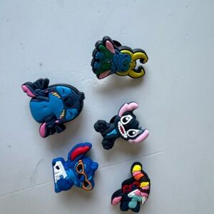 Disney Multicolor Stitch Shoe Charms Set - Blue, Pink, Yellow, Green